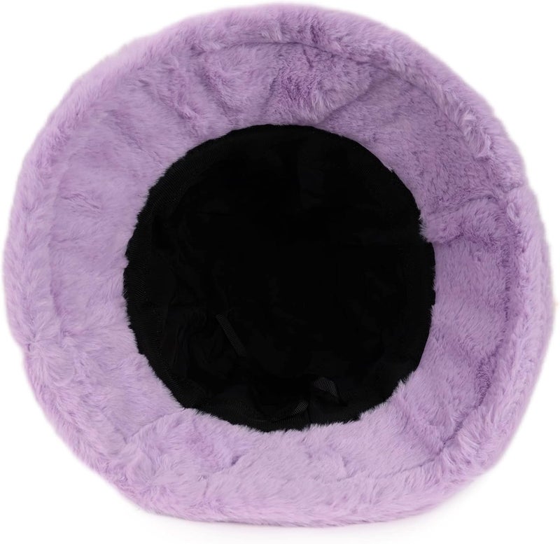 Umeepar Winter Faux Fur Fuzzy Bucket Hat Fluffy Warm Hat for Women Men - Image 3